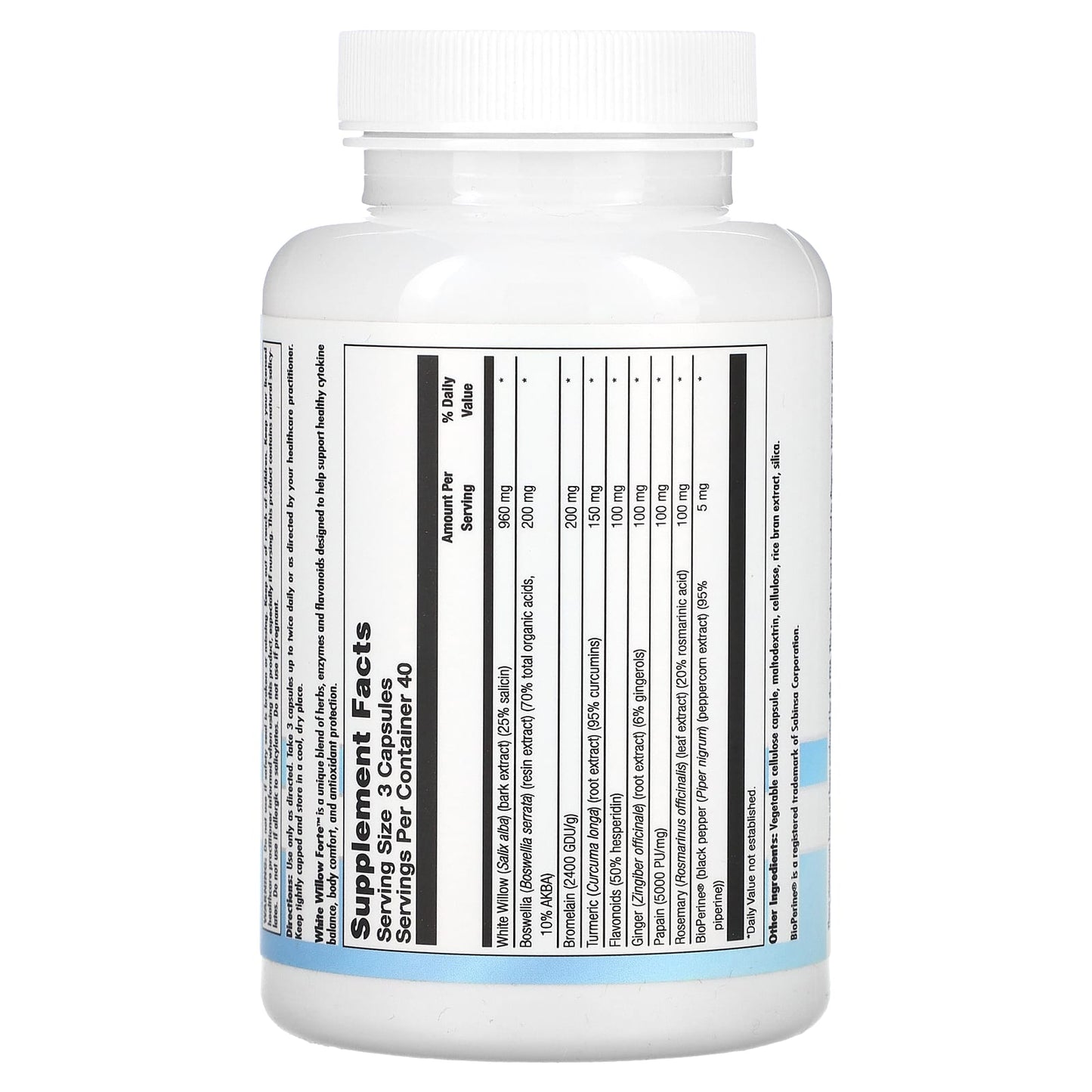 Nutra BioGenesis, White Willow Forte, 120 Capsules UPC 812806102327 | HiLife Vitamins