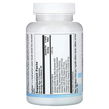 Nutra BioGenesis, VegiZyme, 120 Vegatable Capsules UPC 812806102488 | HiLife Vitamins