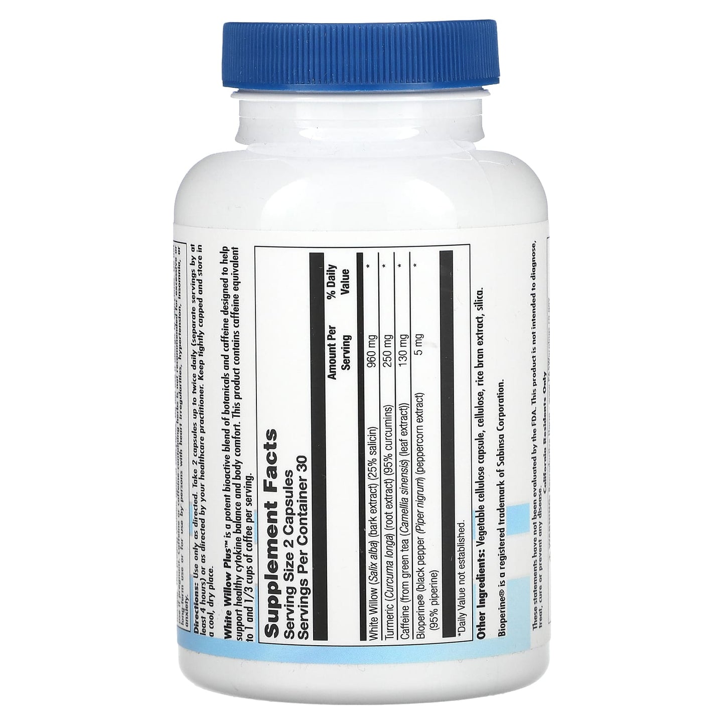 Nutra BioGenesis, White Willow Plus, 60 Vegatable Capsules UPC 812806102600 | HiLife Vitamins