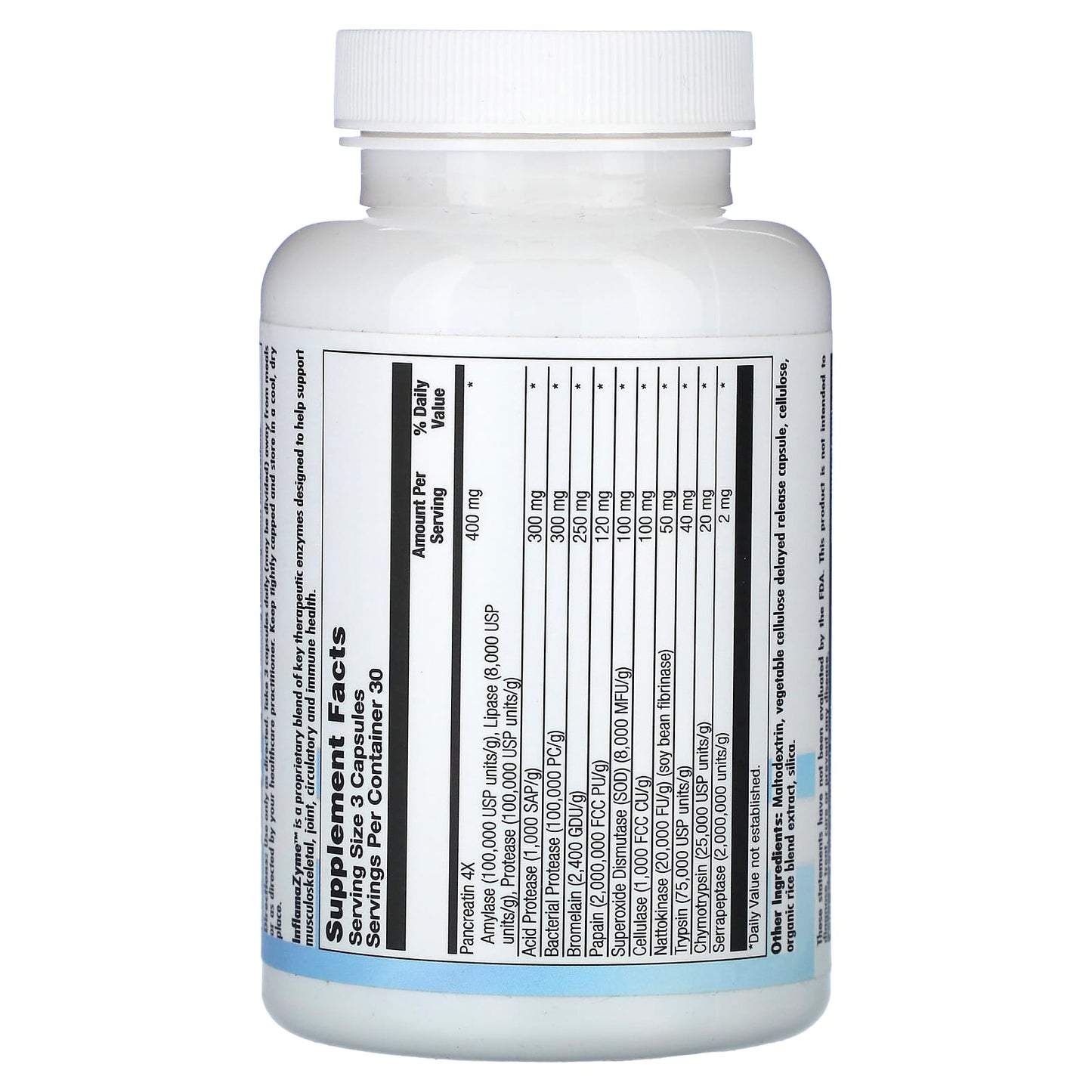 Nutra BioGenesis, InflamaZyme, 90 Capsules UPC 812806102877 | HiLife Vitamins