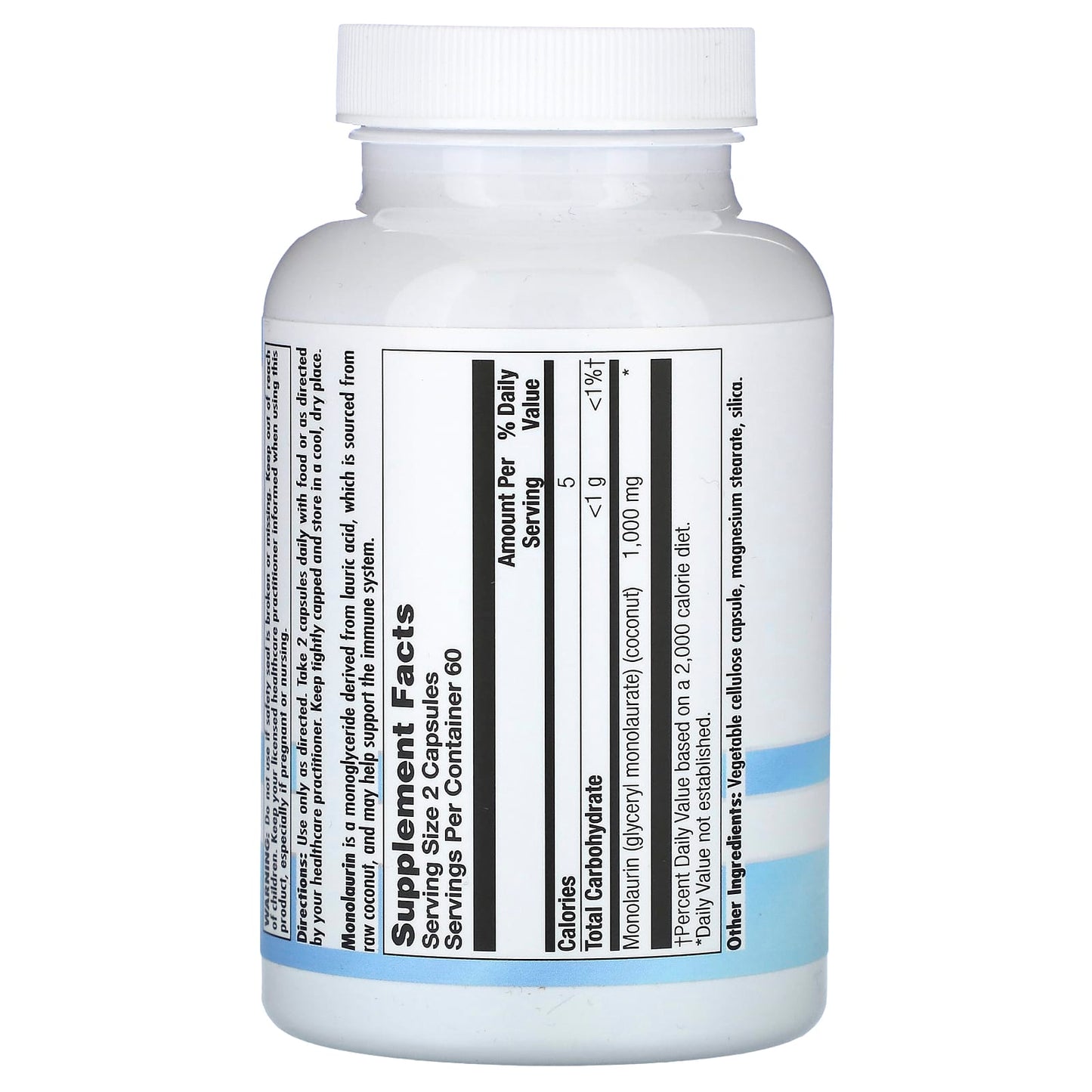Nutra BioGenesis, Monolaurin, 120 Vegatable Capsules UPC 812806318315 | HiLife Vitamins