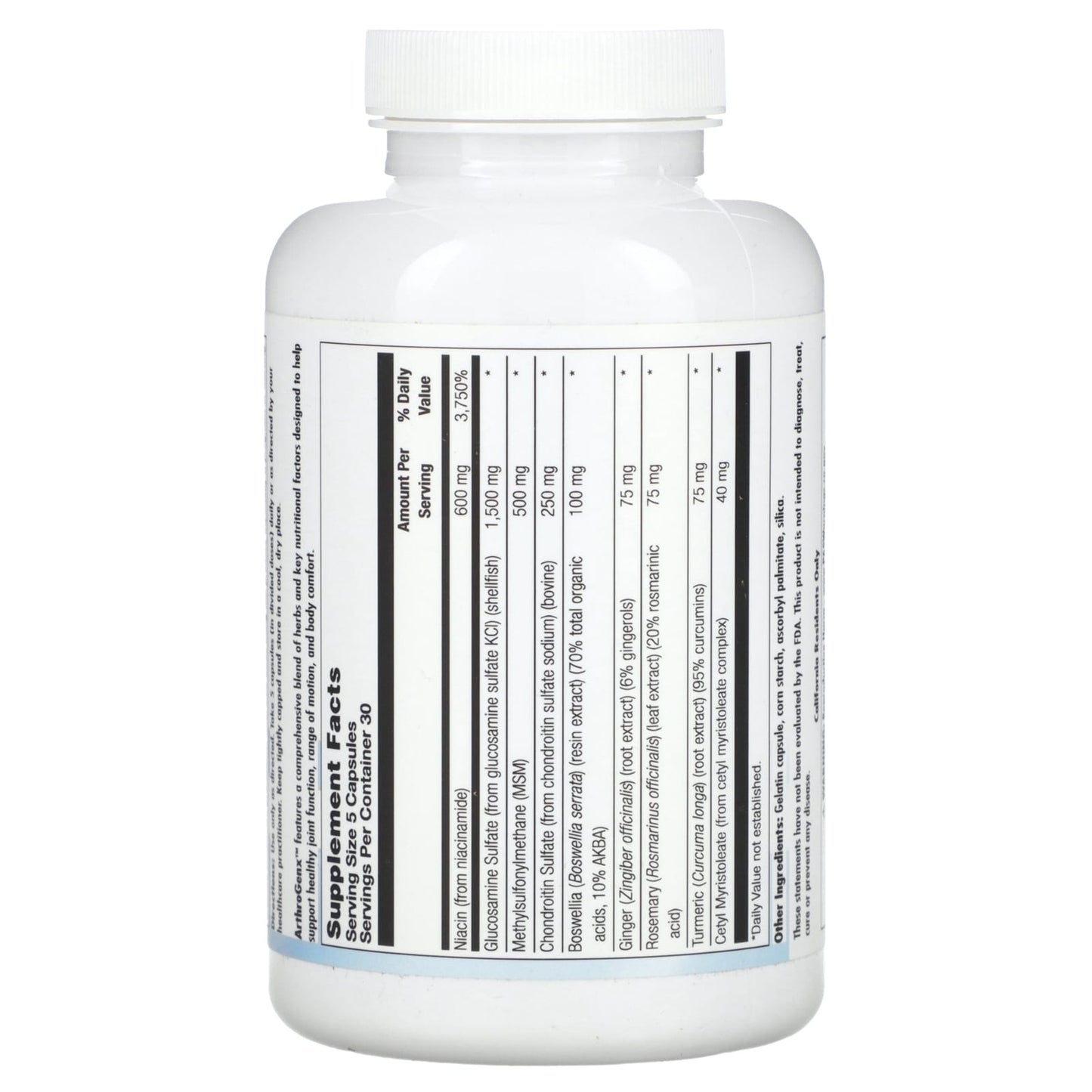 Nutra BioGenesis, ArthroGenx Capsules, 150 Vegatable Capsules UPC 812806387557 | HiLife Vitamins