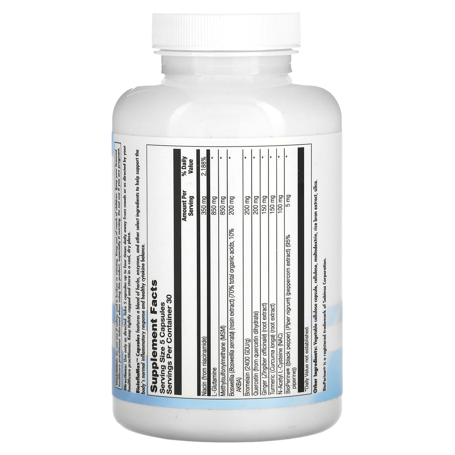 Nutra BioGenesis, BioInflaMax Capsules, 150 Vegatable Capsules UPC 812806955954 | HiLife Vitamins