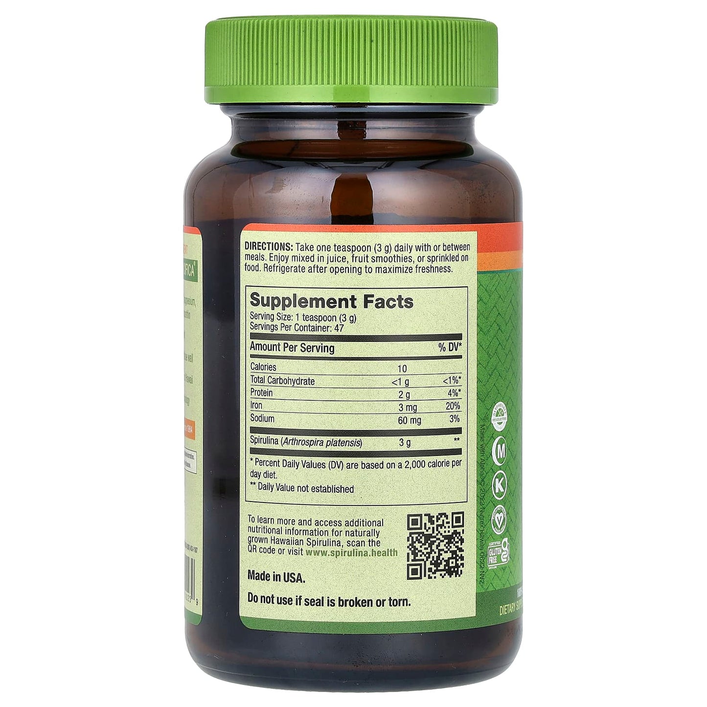 Nutrex Hawaii, Hawaiian Spirulina Powder, 5 Oz UPC 732894010239 | HiLife Vitamins