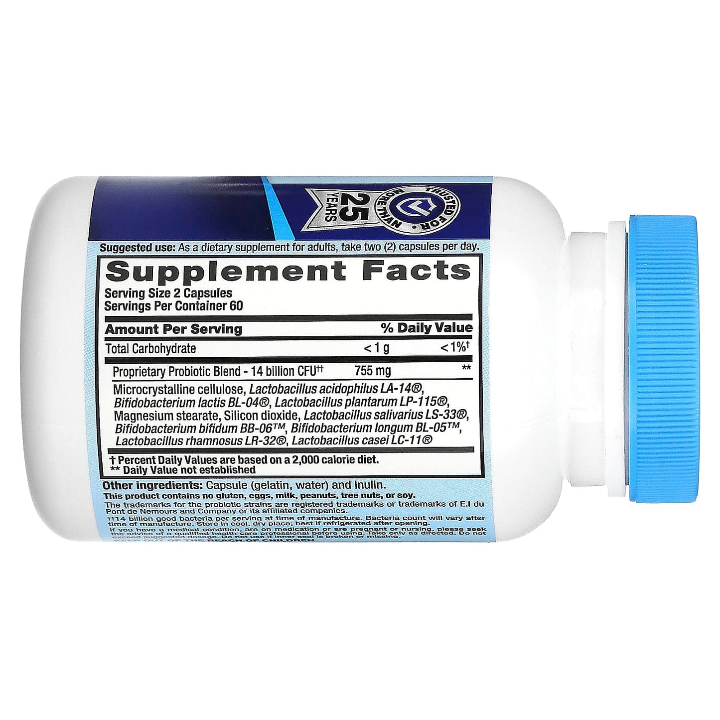 Nutrition Now, PB 8™ Probiotic, 14 Billion, 120 Capsules UPC 027917001128 | HiLife Vitamins