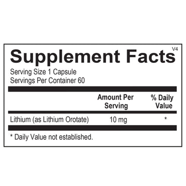 Ortho Molecular, Lithium Orotate, 60 Capsules UPC 615033002701 | Hilife Vitamins
