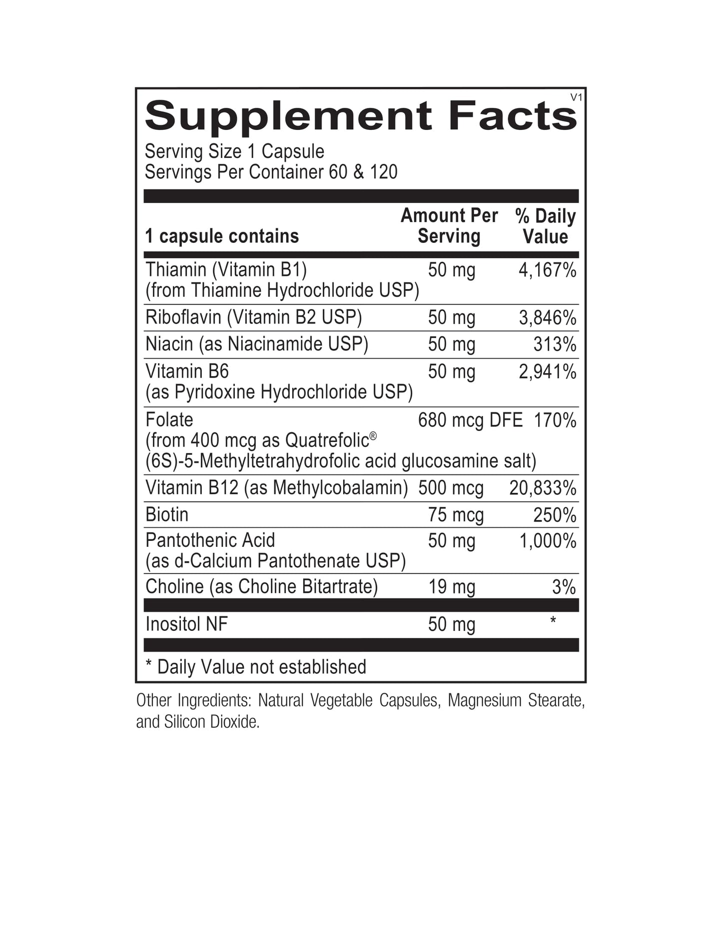 Ortho Molecular, Methyl B Complex, 60 Capsules UPC 615033003609 | HiLife Vitamins
