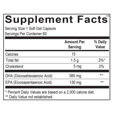 Ortho Molecular, ORTHOMEGA SELECT DHA, 60 Capsules UPC 615033004491 | Hilife Vitamins
