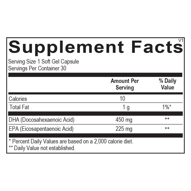 Ortho Molecular, Orthomega® V, 30 Softgel Capsules UPC 615033004514 | HiLife Vitamins
