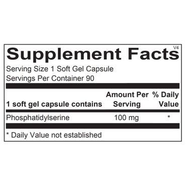 Ortho Molecular, Phosphatidylserine, 90 Softgel Capsules UPC 615033005429 | Hilife Vitamins