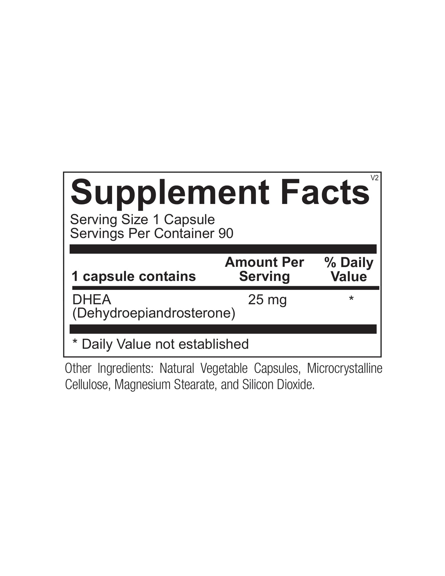 Ortho Molecular, Dhea 25 mg, 90 Capsules UPC 615033005955 | HiLife Vitamins