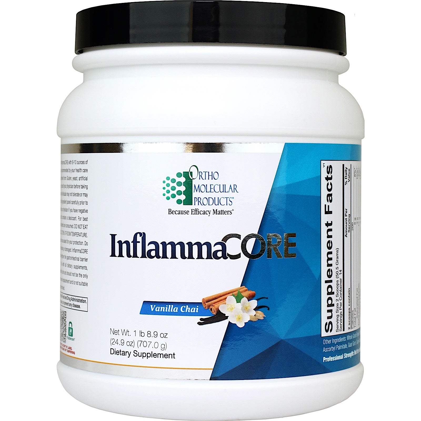 Ortho Molecular, InflammaCORE Vanilla Chai, 1 lb, 14 Servings Servings UPC 615033006716 | Hilife Vitamins