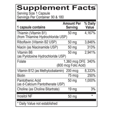 Ortho Molecular, Ortho B Complex, 180 Capsules UPC 615033011109 | Hilife Vitamins
