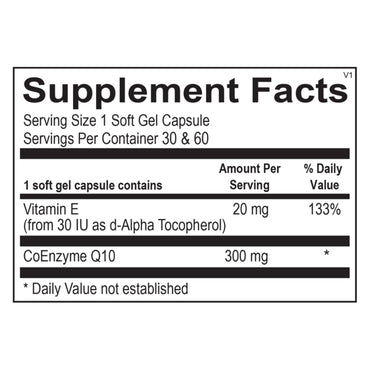 Ortho Molecular, CoQ-10 300 MG, 60 Softgel Capsules UPC 615033011345 | Hilife Vitamins