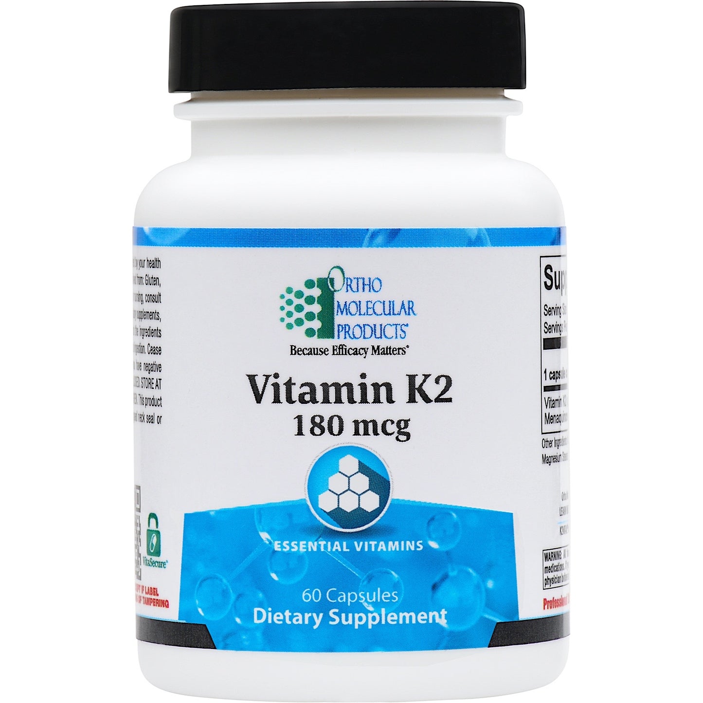 Ortho Molecular, Vitamin K2 180 mcg, 60 Capsules UPC 615033011604 | HiLife Vitamins