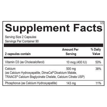 Ortho Molecular, Reacted Calcium, 180 Capsules UPC 615033012519 | Hilife Vitamins