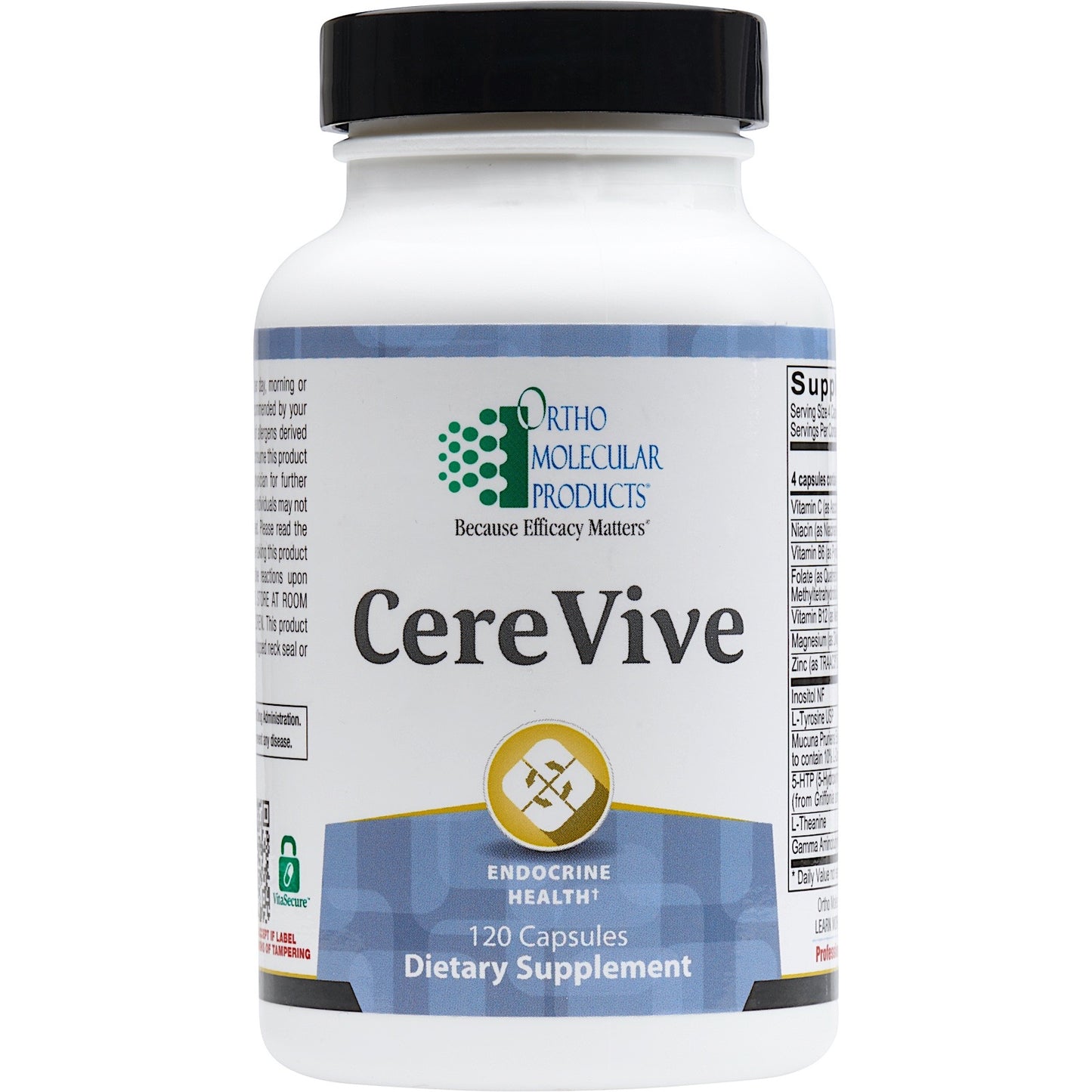Ortho Molecular, CereVive, 120 Capsules UPC 615033018306 | HiLife Vitamins