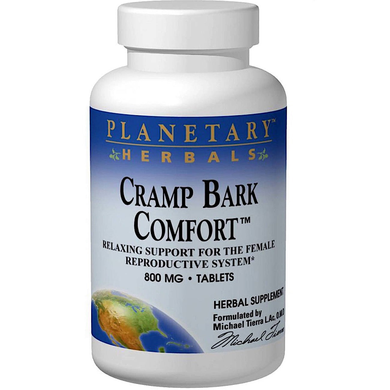 Planetary Herbals, Cramp Bark Comfort™ 800 mg, 120 Tablets UPC 021078100706 | Hilife Vitamins