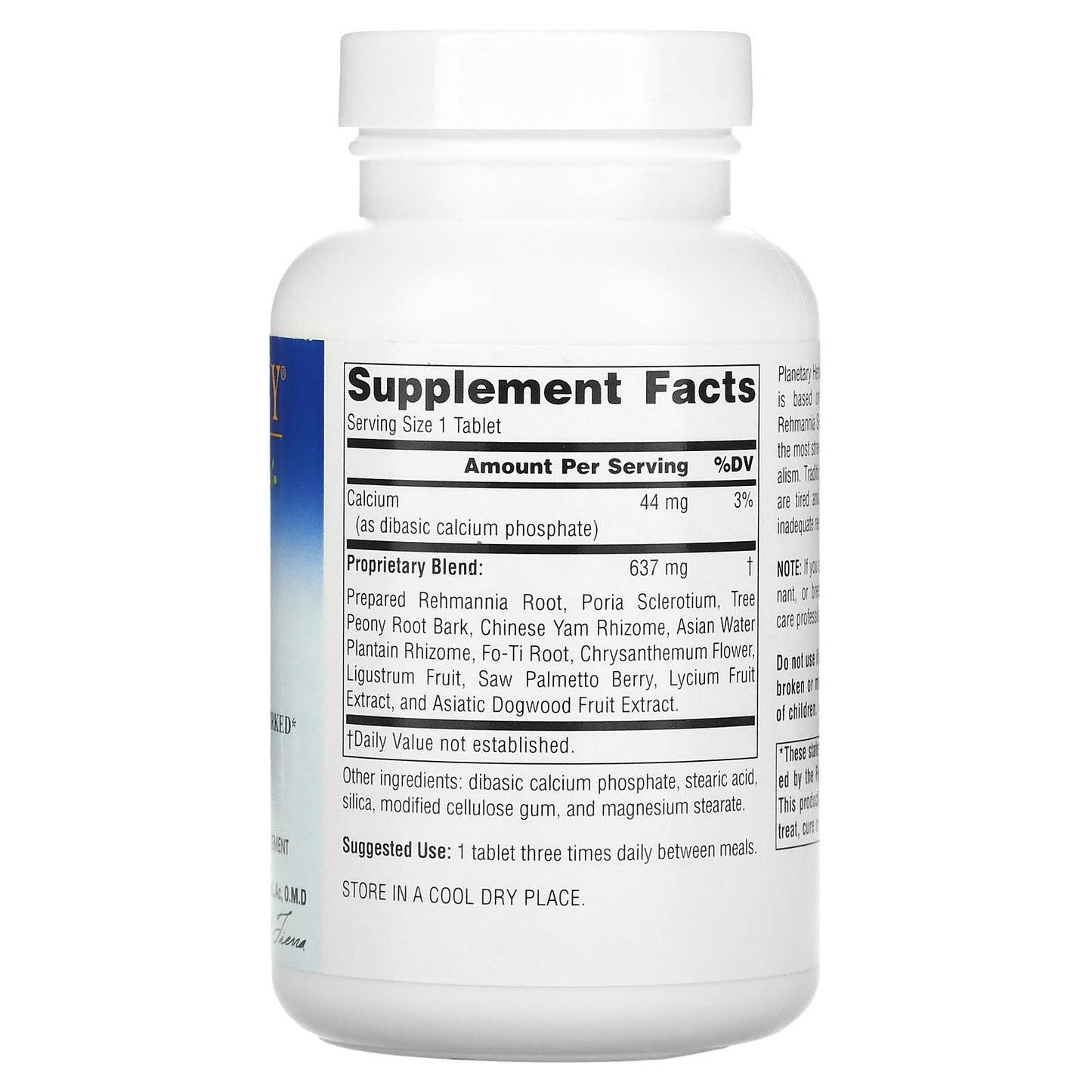 Planetary Herbals, Rehmannia Endurance, 637 mg, 150 Tablets UPC 021078101086 | Hilife Vitamins