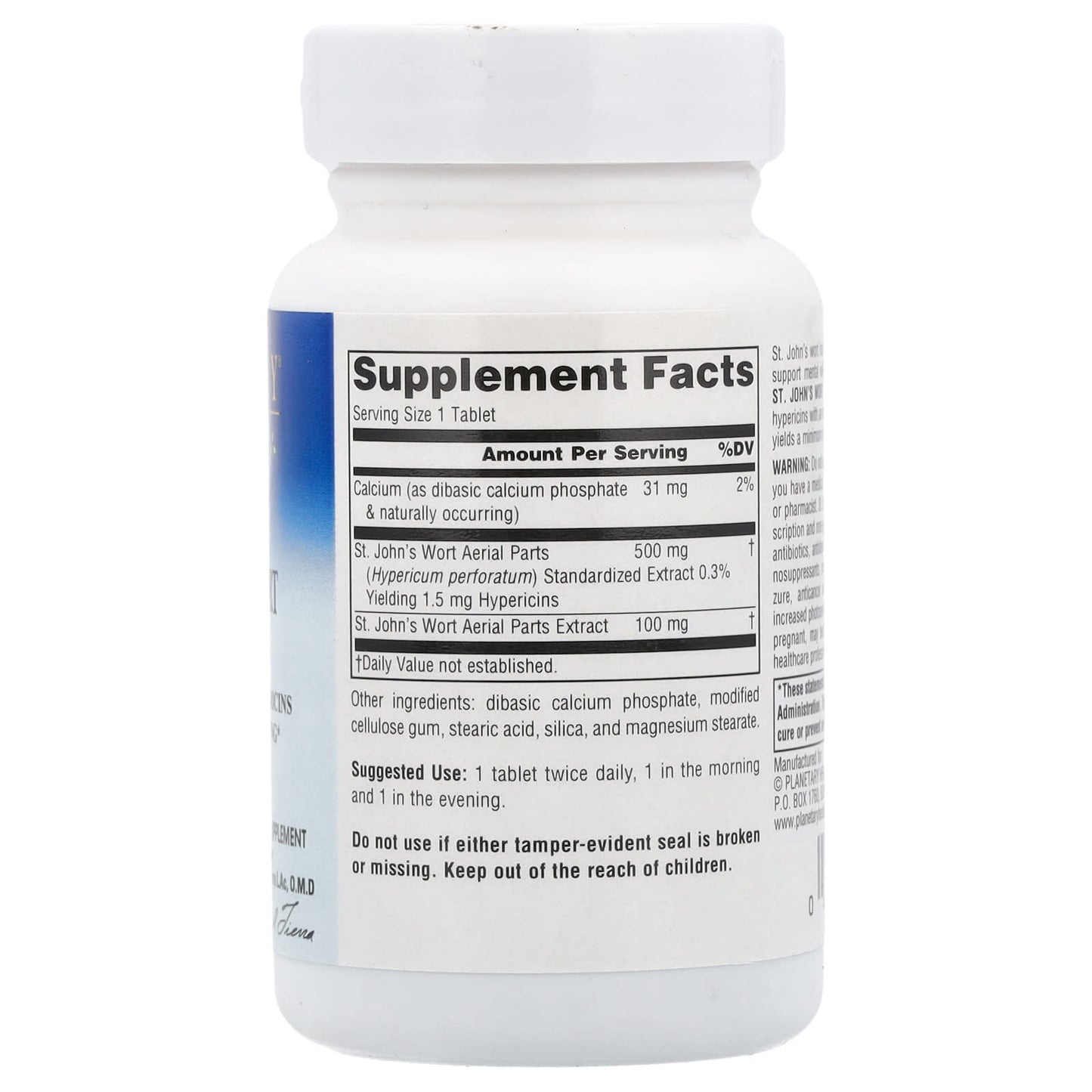 Planetary Herbals, St. John's Wort Extract, Full Spectrum™ 600 mg, 60 Tablets UPC 021078103042 | Hilife Vitamins