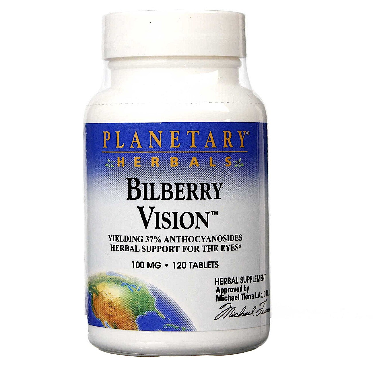 Planetary Herbals, Bilberry Vision™ 100 mg, 120 Tablets UPC 021078103387 | Hilife Vitamins