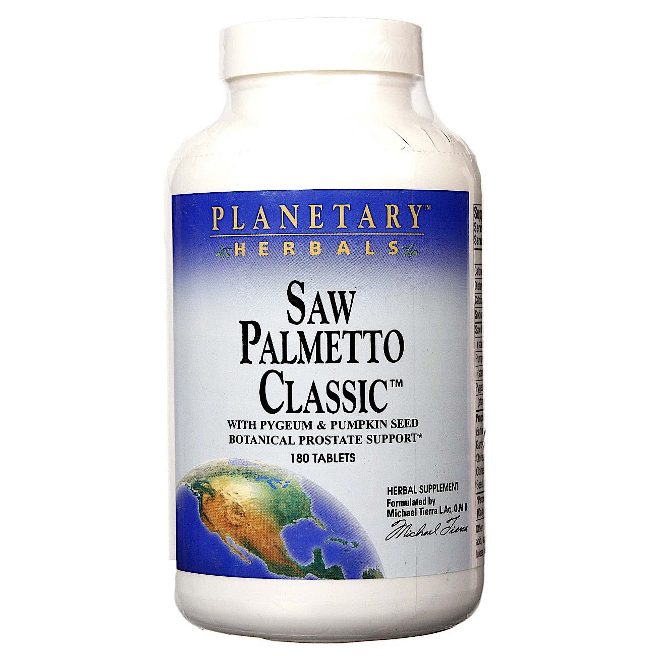 Planetary Herbals, Saw Palmetto Classic™, 180 Tablets UPC 021078103400 | Hilife Vitamins