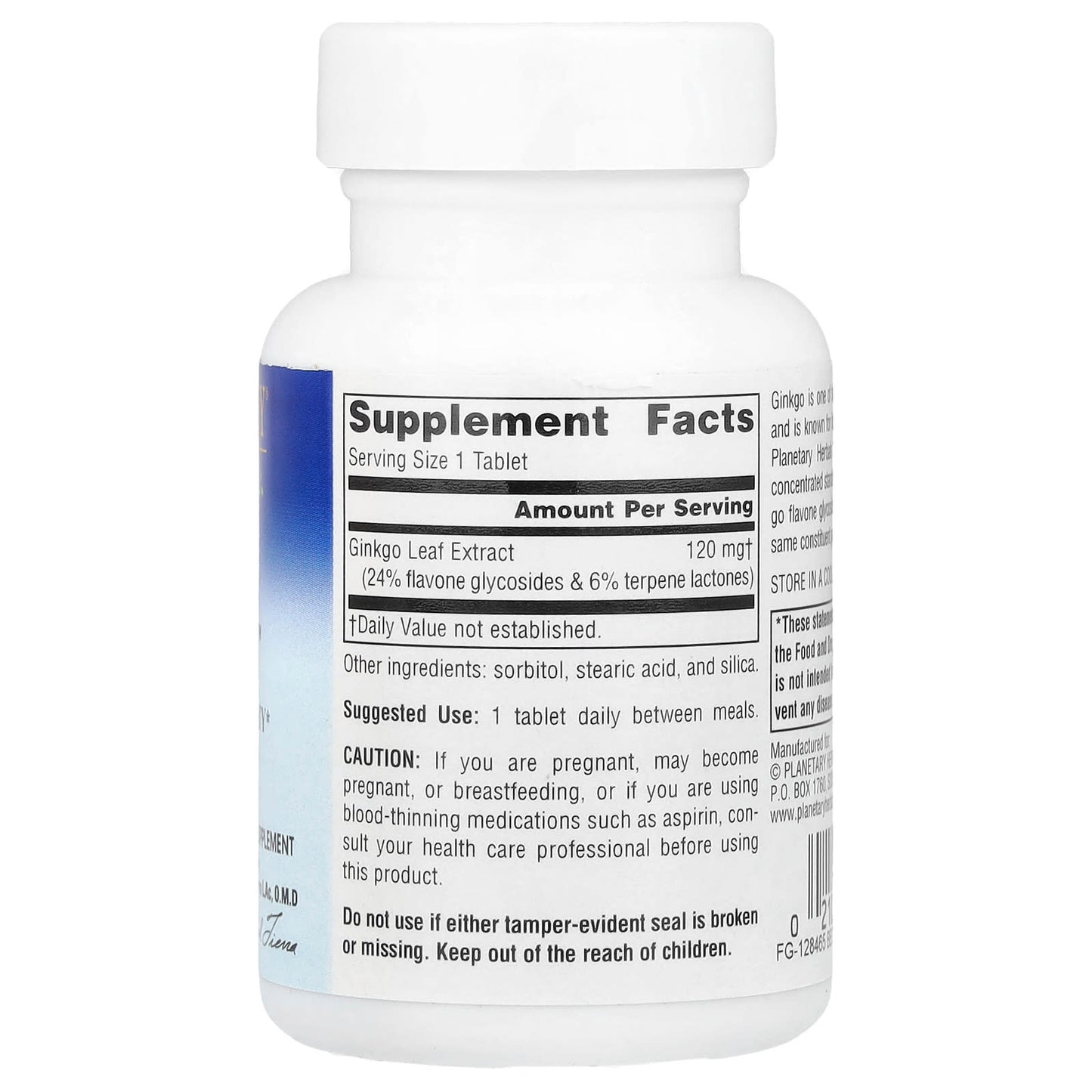 Planetary Herbals, Ginkgo Optimem 120 mg, 60 Tablets UPC 021078103585 | Hilife Vitamins