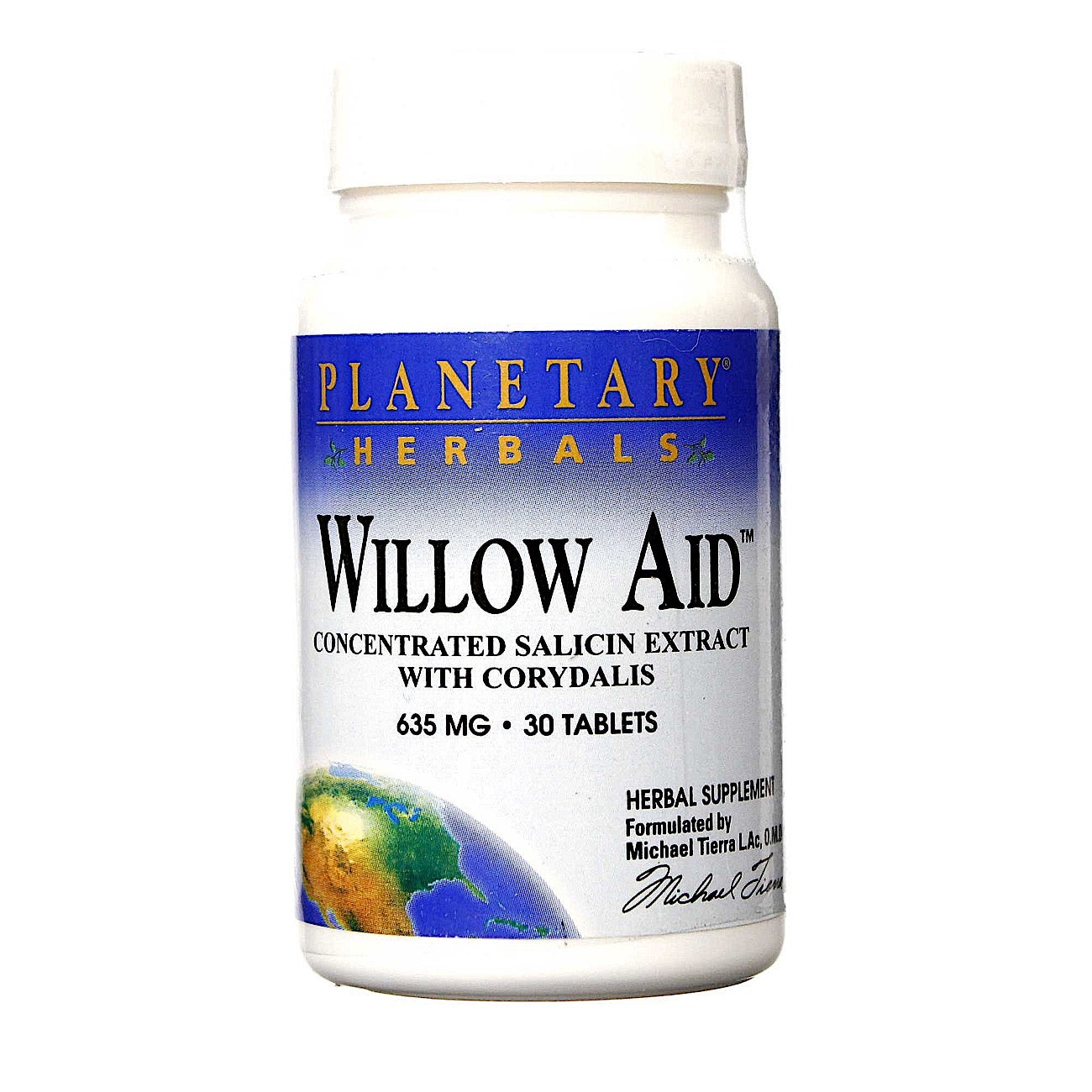 Planetary Herbals, Willow Aid™ 635 mg, 30 Tablets UPC 021078103998 | Hilife Vitamins