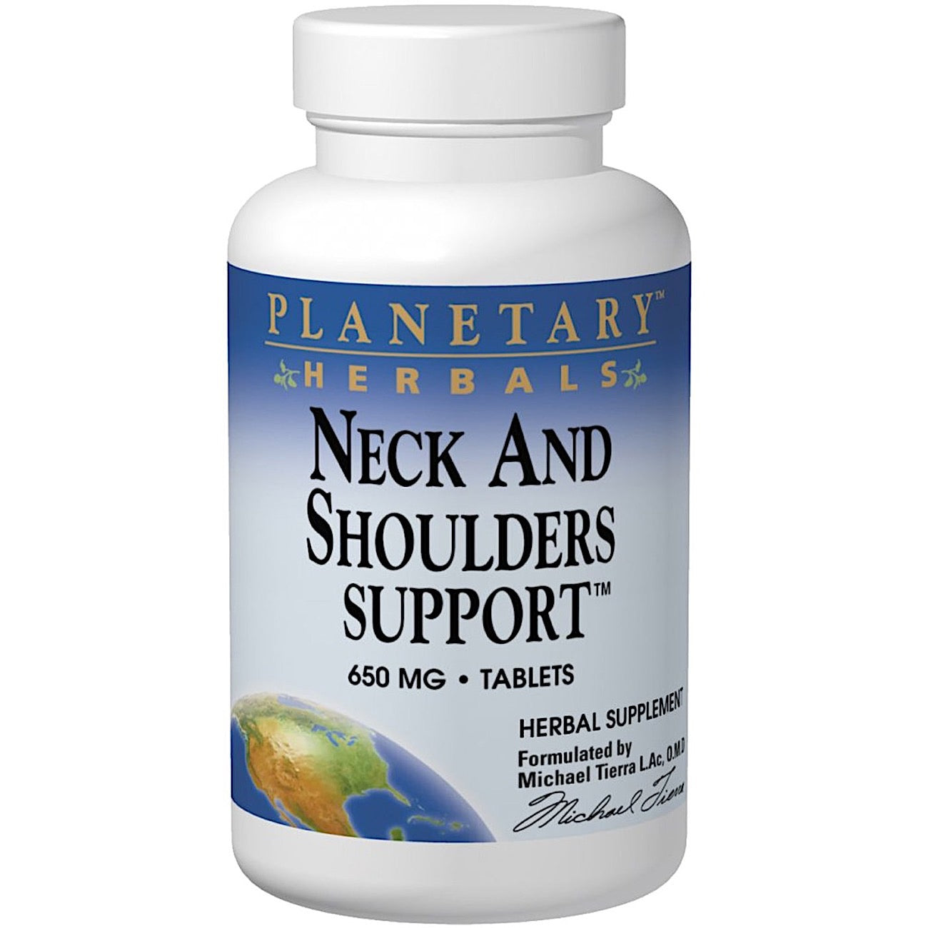 Planetary Herbals, Neck And Shoulders Support™ 650 mg, 120 Tablets UPC 021078104162 | Hilife Vitamins