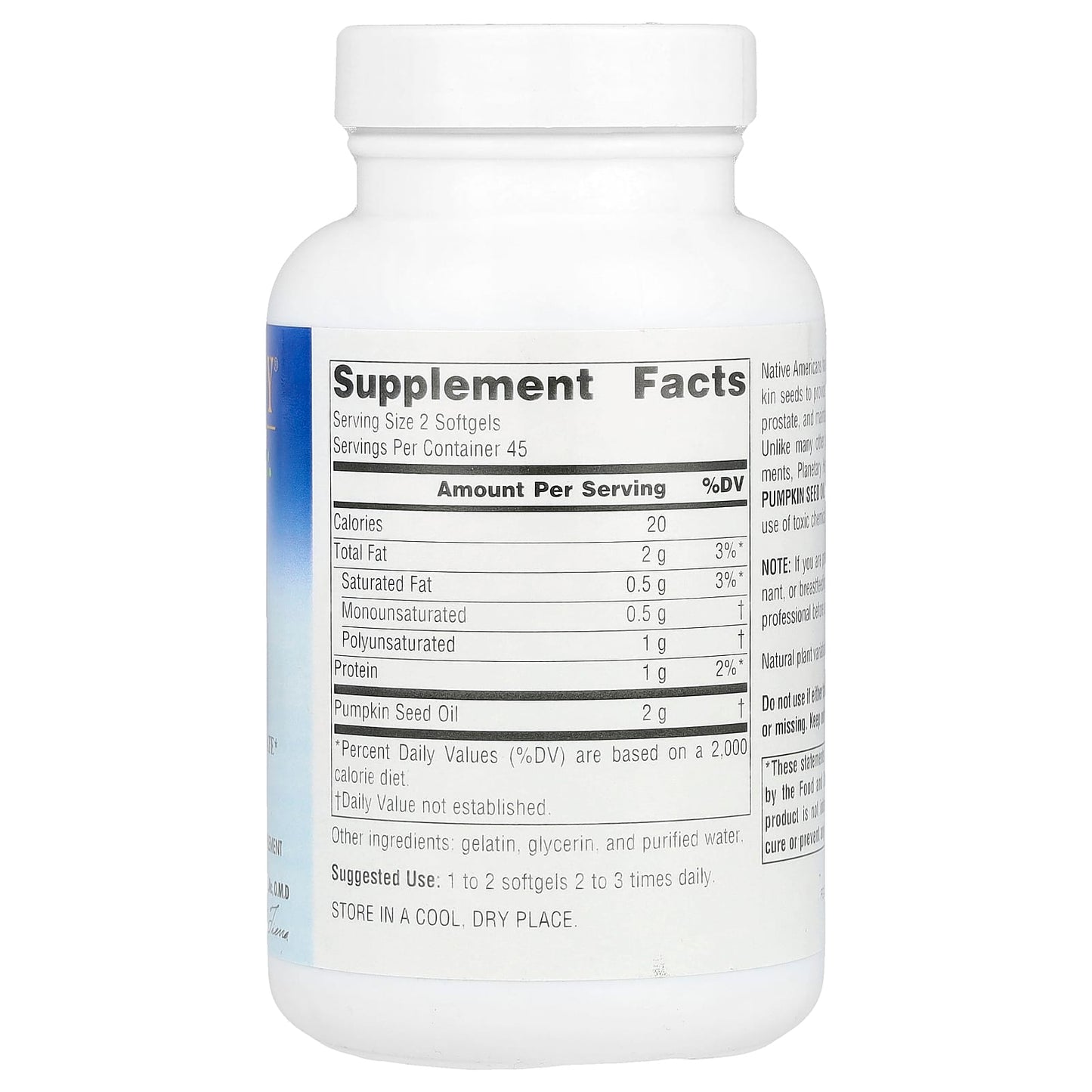 Planetary Herbals, Pumpkin Seed Oil, Full Spectrum 1000 mg, 90 Softgels