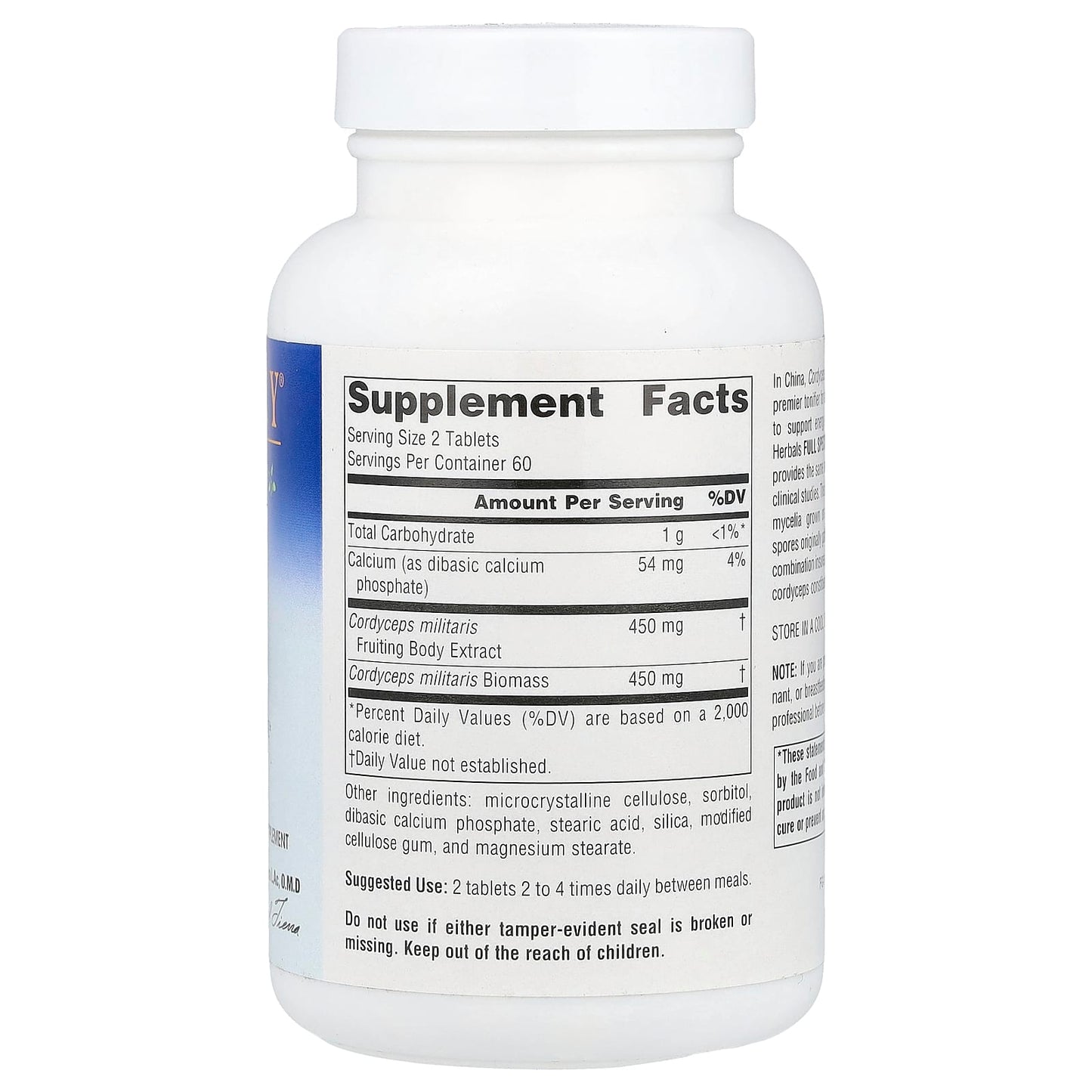 Planetary Herbals, Cordyceps 450™, Full Spectrum™ 450 mg, 120 Tablets UPC 021078104339 | Hilife Vitamins