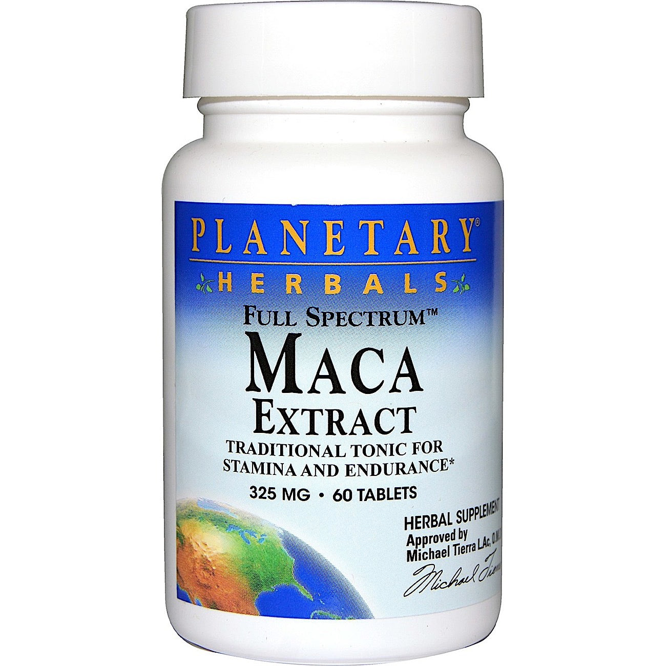 Planetary Herbals, Maca Extract, Full Spectrum 325 mg, 60 Tablets UPC 021078104421 | HiLife Vitamins