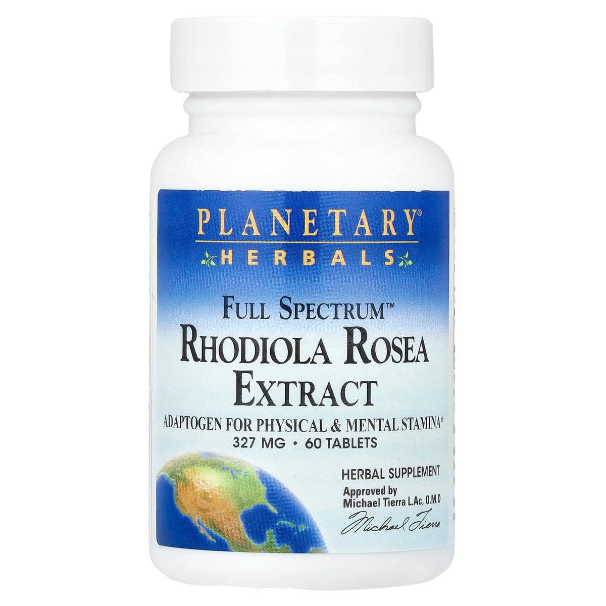 Planetary Herbals, Rhodiola Rosea Extract, Full Spectrum 327 mg, 60 Tablets UPC 021078104445 | Hilife Vitamins