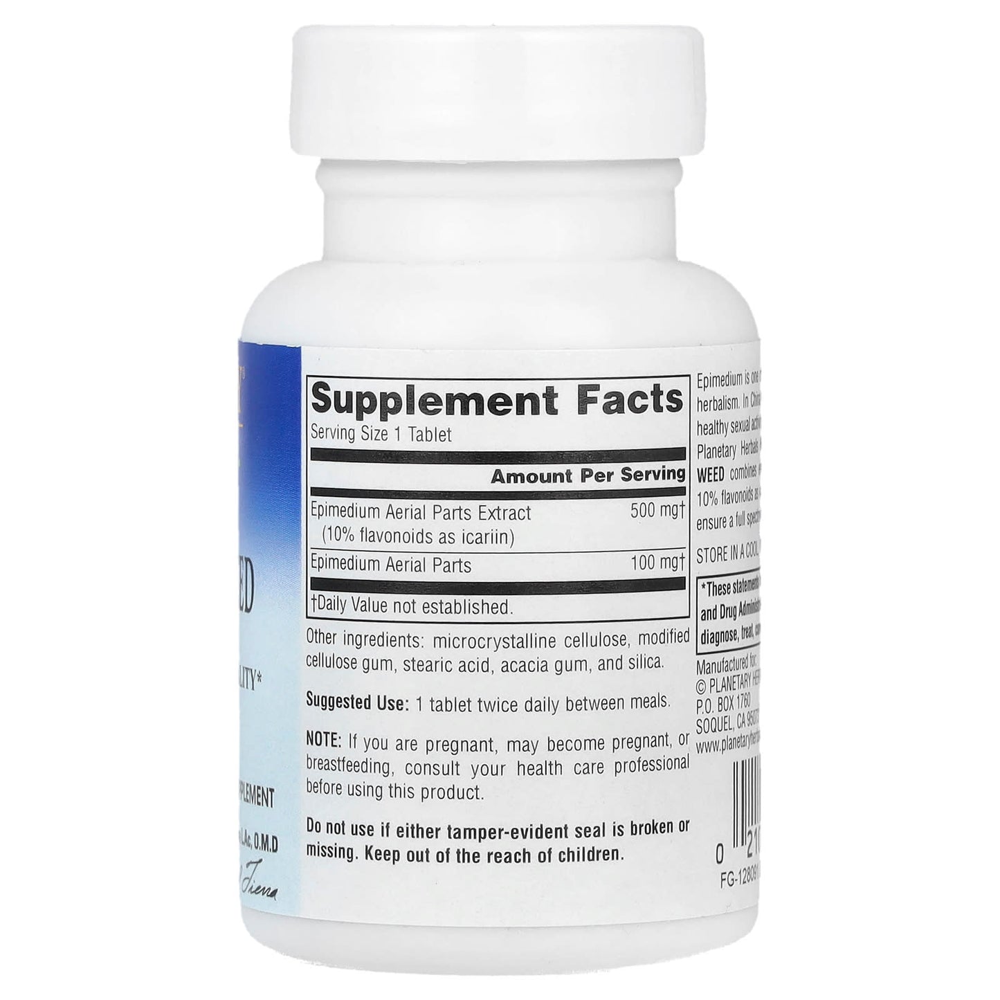 Planetary Herbals, Horny Goat Weed, Full Spectrum™ 600 mg, 45 Tablets UPC 021078104810 | Hilife Vitamins