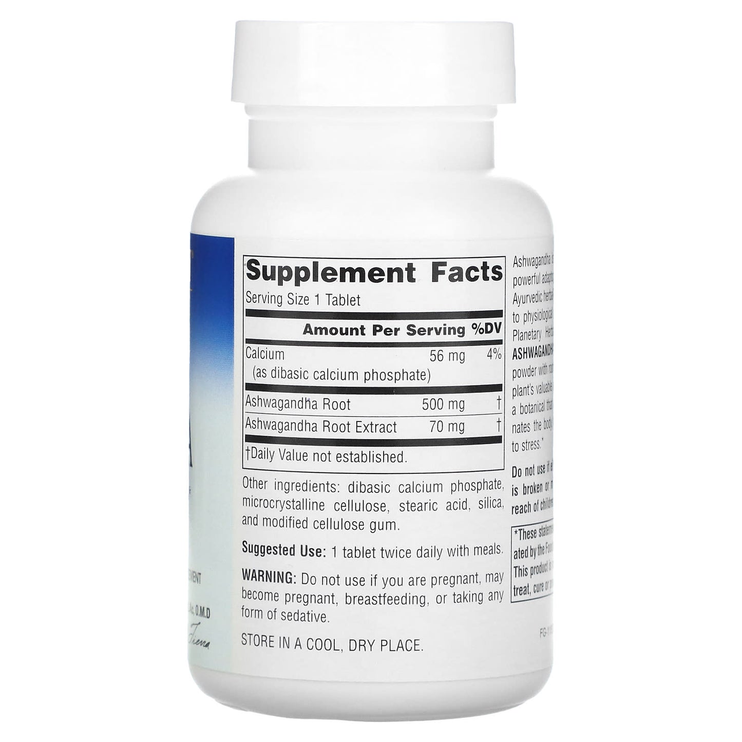 Planetary Herbals, Ashwagandha, Full Spectrum™ 570 mg, 60 Tablets UPC 021078105343 | Hilife Vitamins