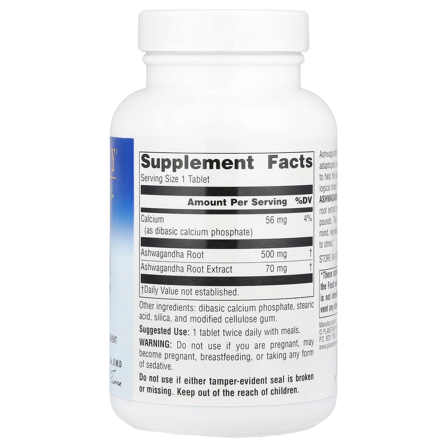 Planetary Herbals, Ashwagandha, Full Spectrum 570 mg, 120 Tablets UPC 021078105350 | HiLife Vitamins