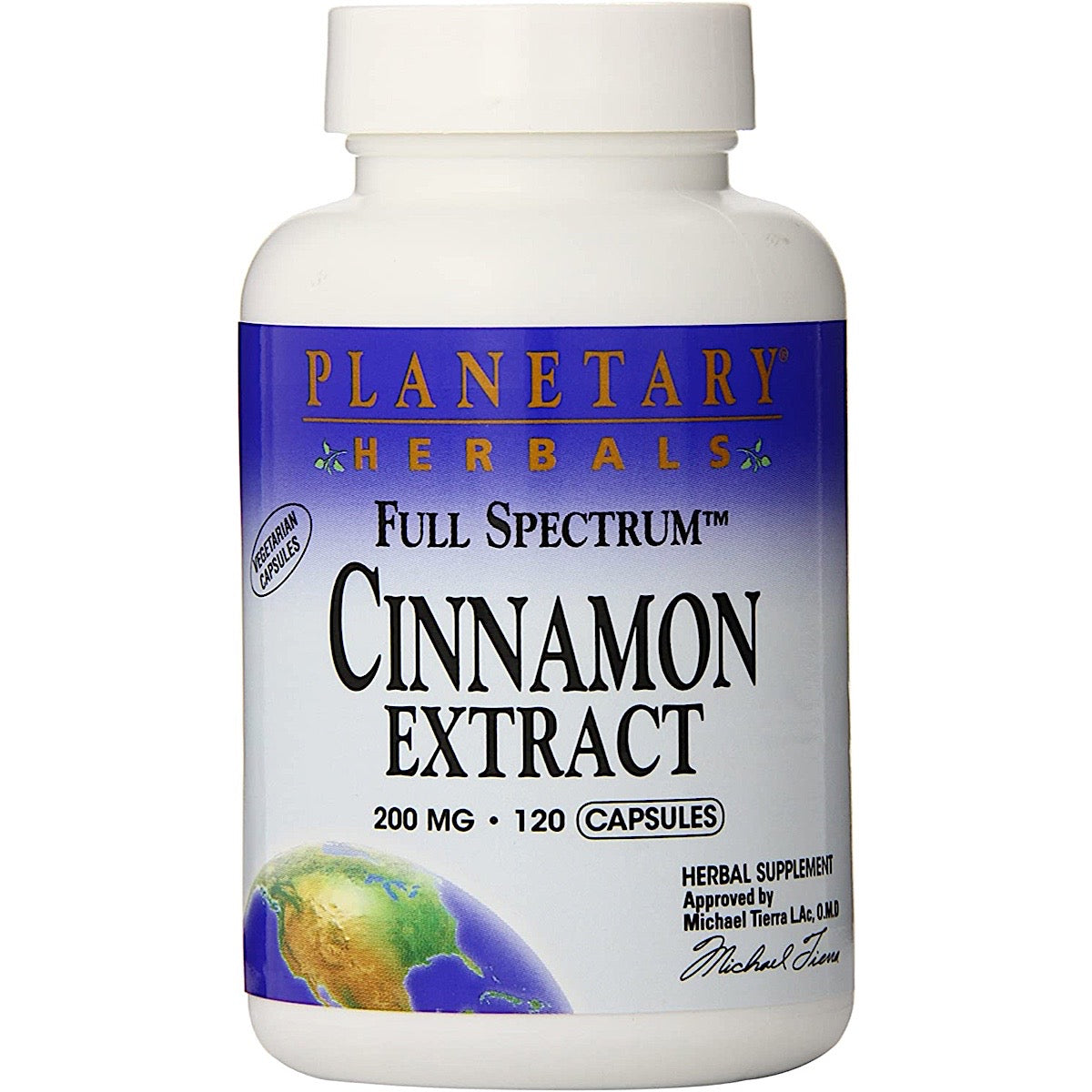 Planetary Herbals, Cinnamon Extract, Full Spectrum 200 mg, 120 Capsules UPC 021078105565 | Hilife Vitamins