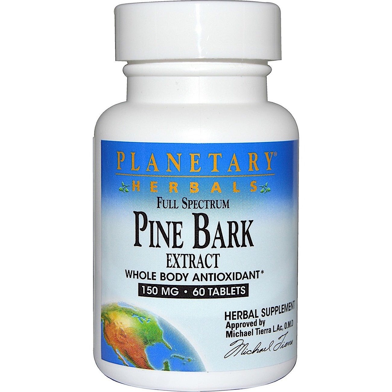 Planetary Herbals, Pine Bark Extract, Full Spectrum™ 150 mg, 30 Tablets UPC 021078105800 | Hilife Vitamins