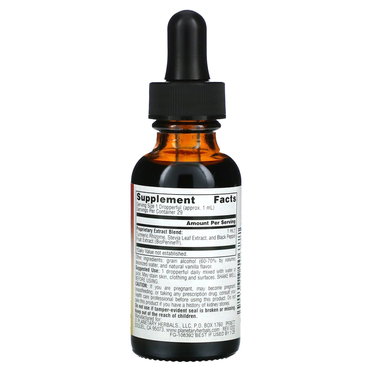Planetary Herbals, Ayurvedics, Full Spectrum Turmeric, 1 fl oz (29.57 ml) UPC 021078106777 | Hilife Vitamins