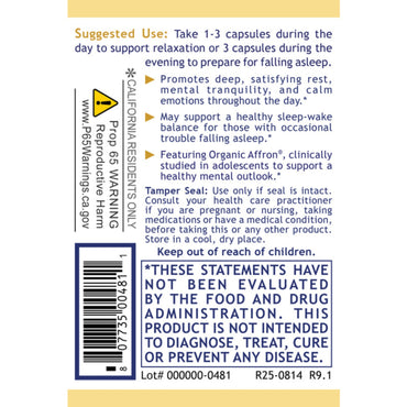 Premier Research Labs, Tranquinol, 90 Plant-Source Capsules UPC 807735004811 | Hilife Vitamins