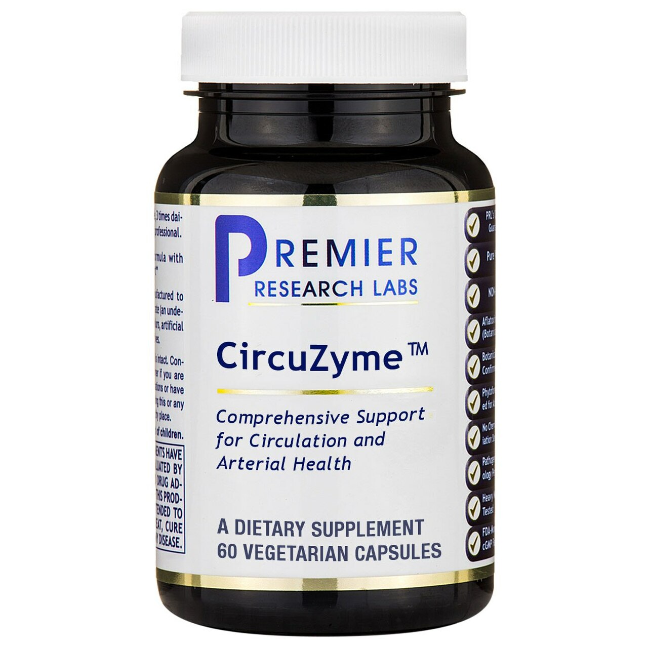 Premier Research Labs, CircuZyme, 60 Vegetarian Capsules UPC 807735020941 | Hilife Vitamins