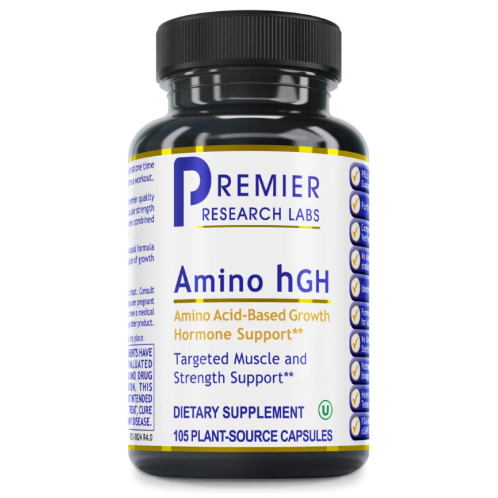 Premier Research Labs, Amino hGH, 105 Plant-Source Capsules UPC 807735020965 | Hilife Vitamins