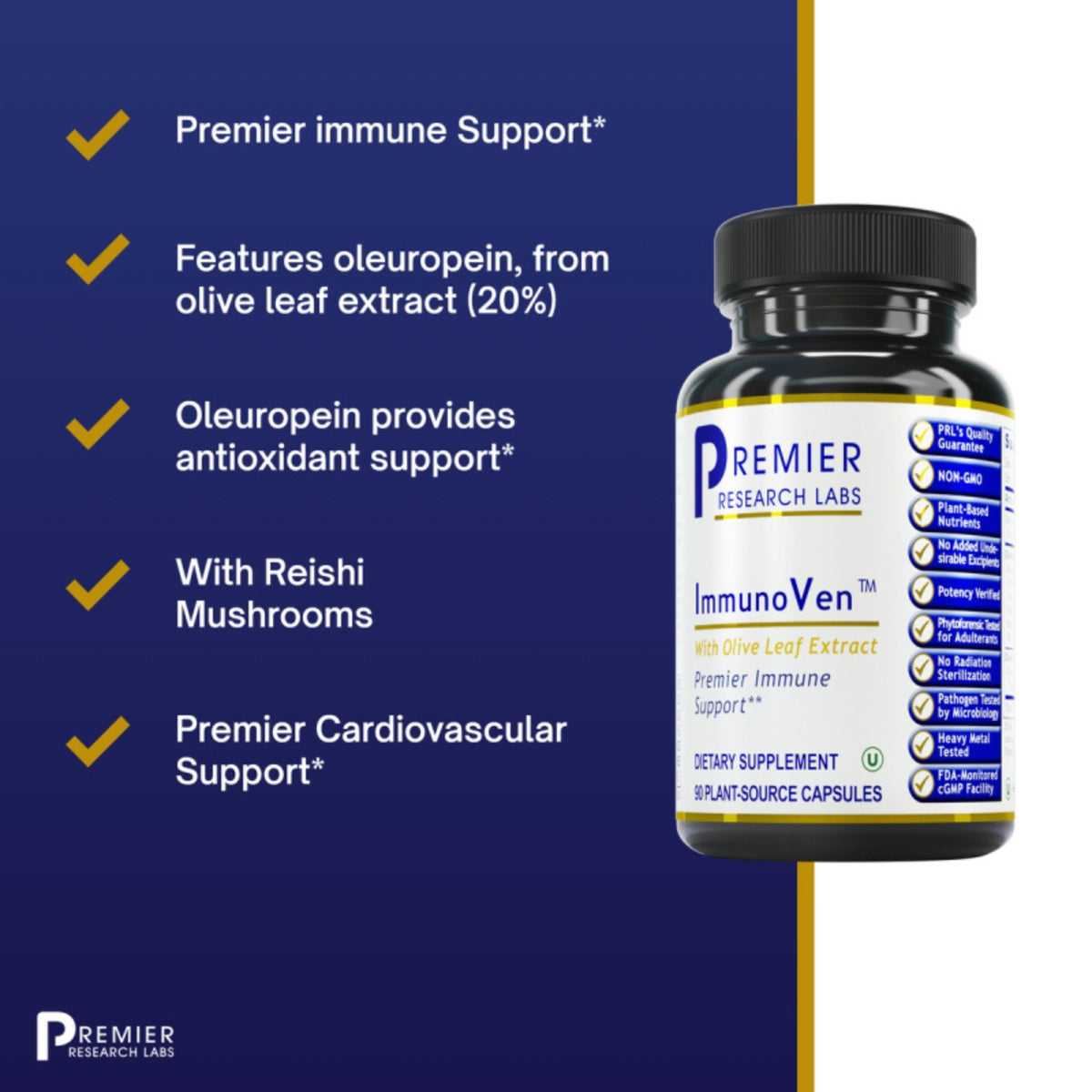 Premier Research Labs, ImmunoVen™, 90 Plant-Source Capsules UPC 807735021207 | Hilife Vitamins