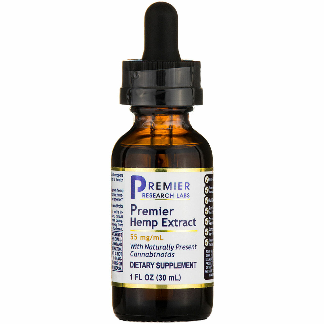 Premier Research Labs, Premier Hemp Extract, 1 Fl Oz UPC 807735021559 | Hilife Vitamins