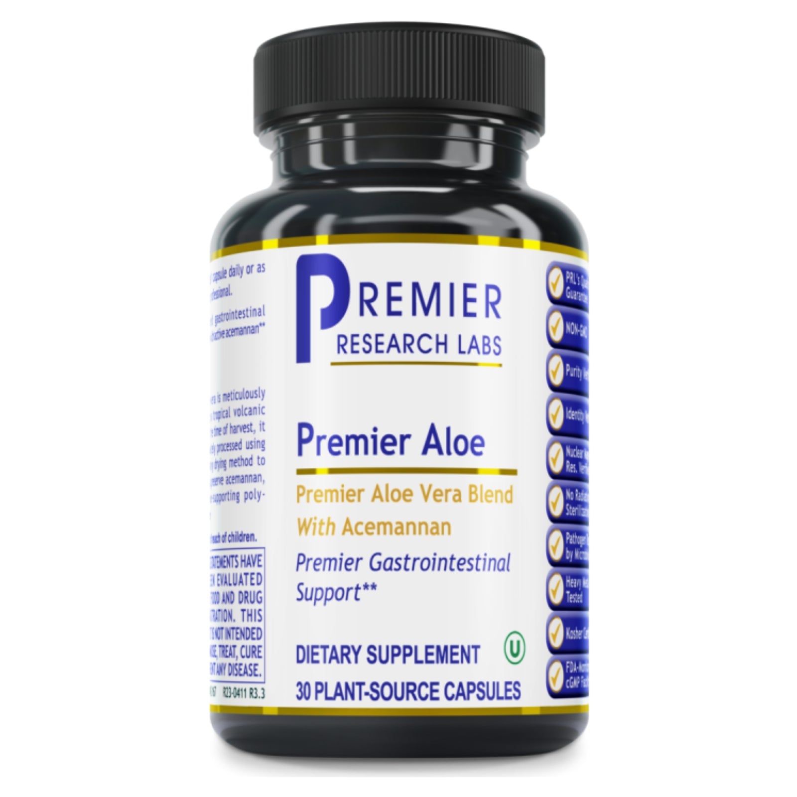 Premier Research Labs, Premier Aloe, 30 Plant-Source Capsules UPC 807735021672 | Hilife Vitamins