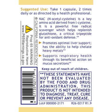 Premier Research Labs, Premier NAC, 60 Plant-Source Capsules UPC 807735021719 | Hilife Vitamins