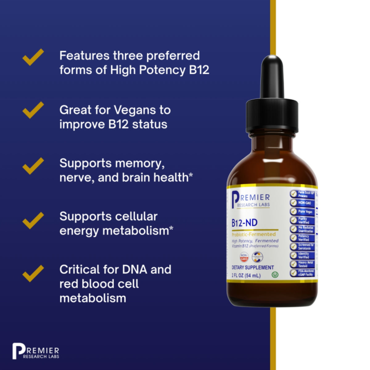 Premier Research Labs, B12-ND, 2 FL OZ (54 mL) UPC 807735023386 | Hilife Vitamins