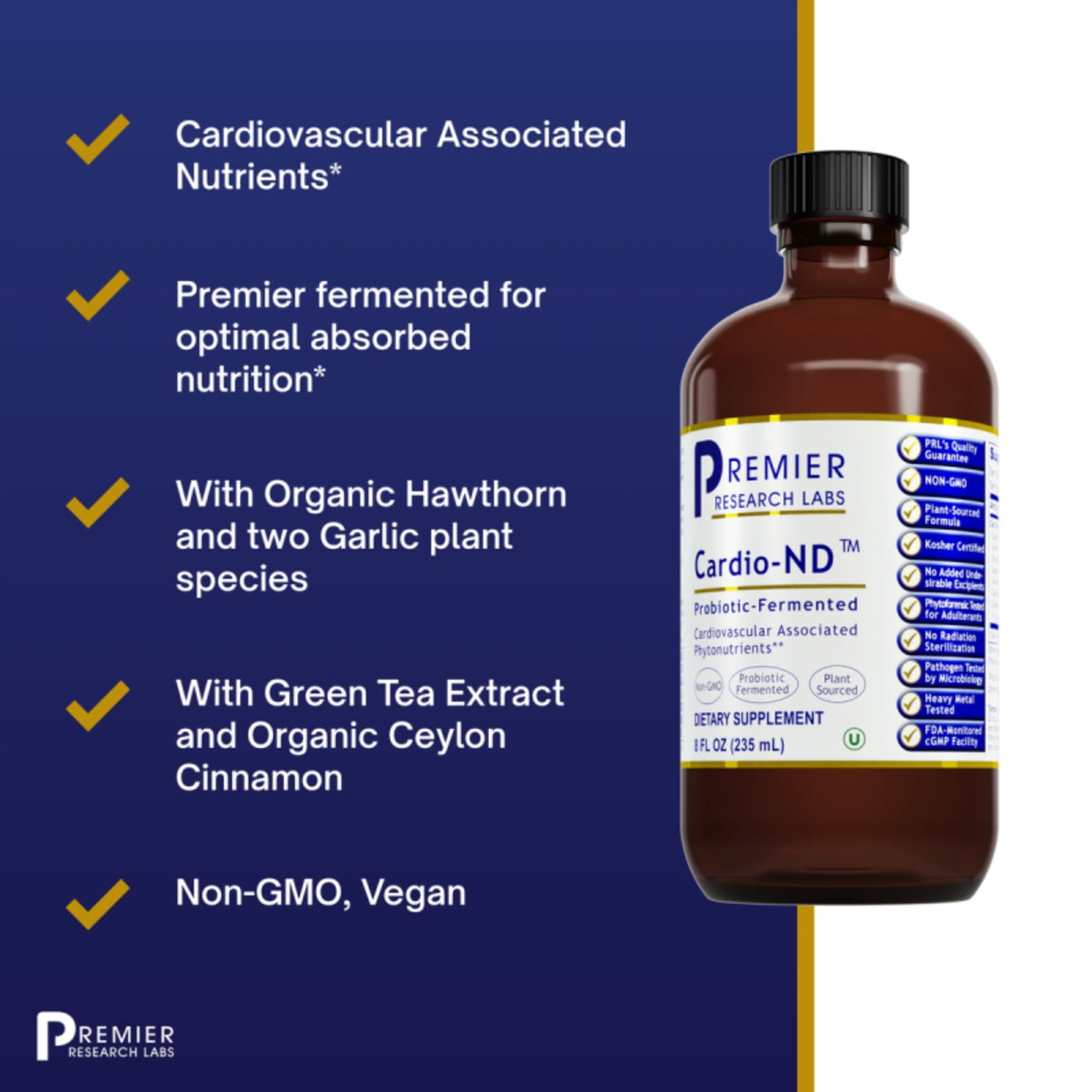 Premier Research Labs, Cardio-ND (Fermented), 8 Fl Oz UPC 807735023461 | Hilife Vitamins