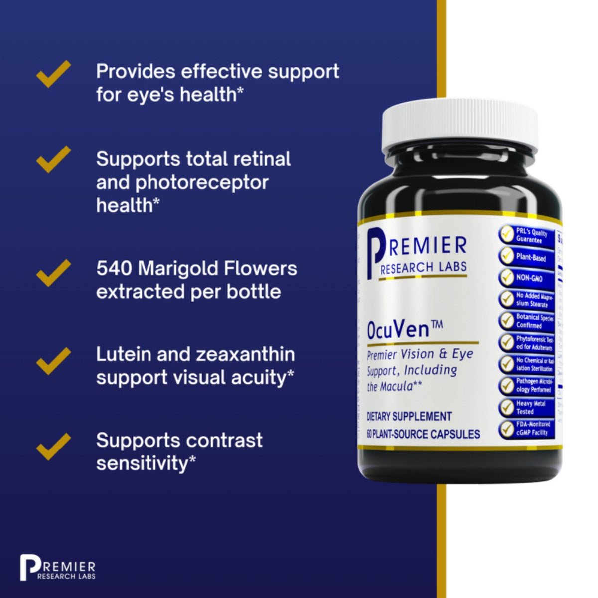 Premier Research Labs, OcuVen™, 60 Plant-Source Capsules UPC 807735024024 | Hilife Vitamins