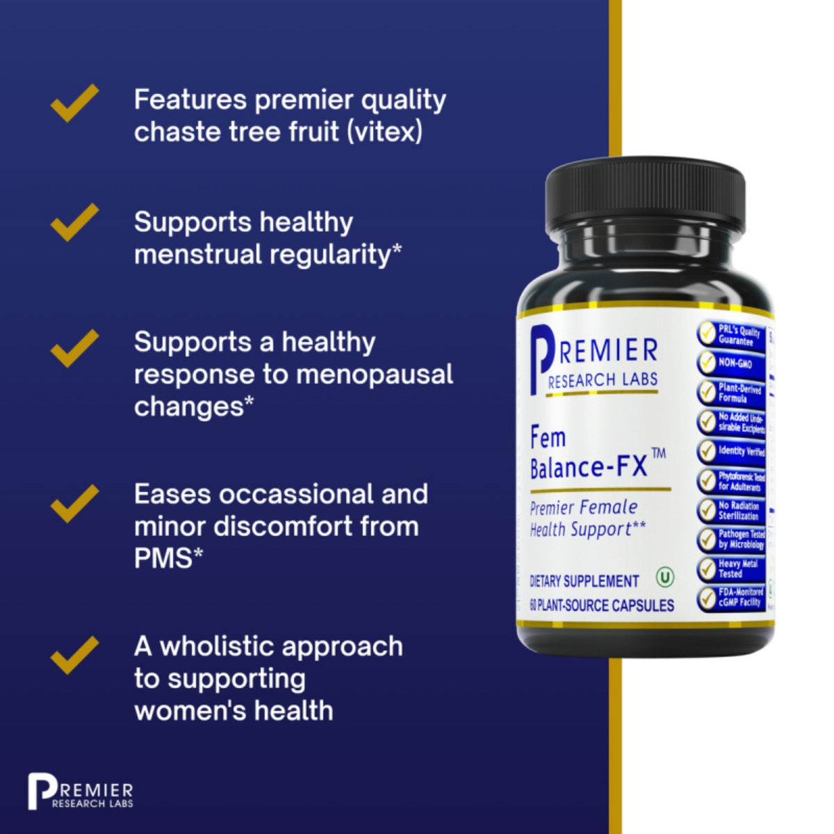 Premier Research Labs, Fem Balance-FX™, 60 Plant-Source Capsules UPC 807735024079 | Hilife Vitamins